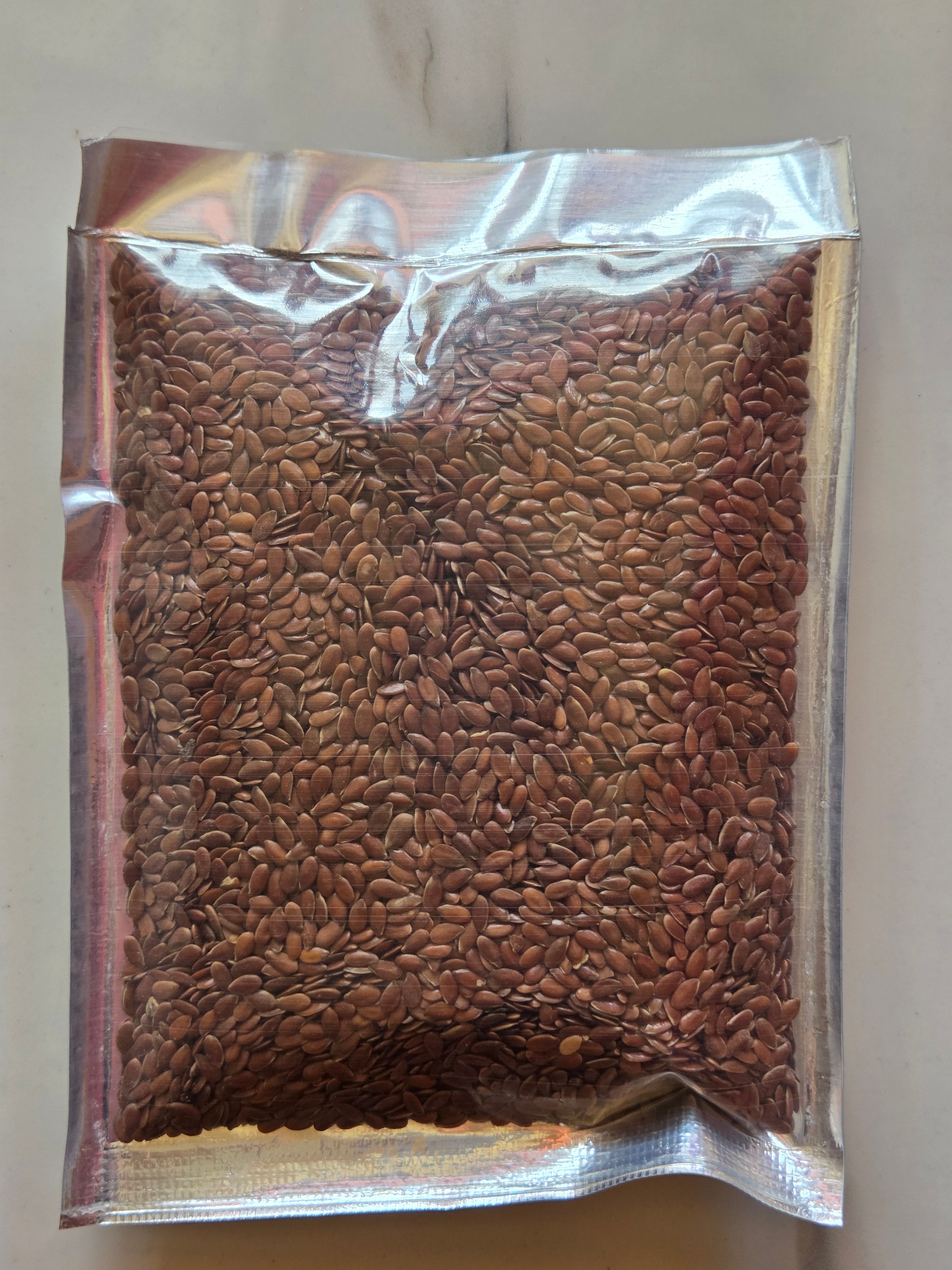 Flax brown seeds